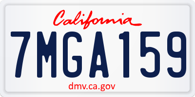 CA license plate 7MGA159