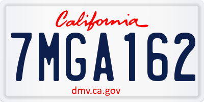 CA license plate 7MGA162
