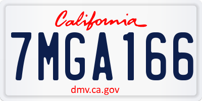 CA license plate 7MGA166