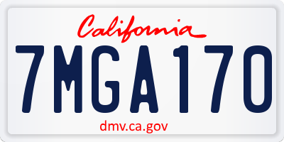 CA license plate 7MGA170