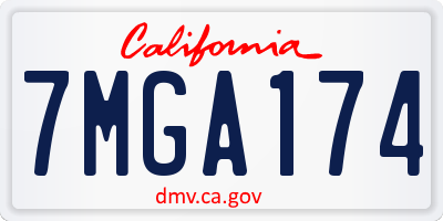 CA license plate 7MGA174