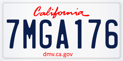 CA license plate 7MGA176