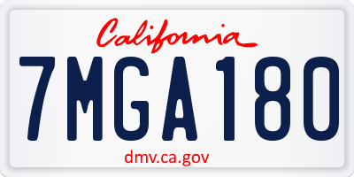 CA license plate 7MGA180