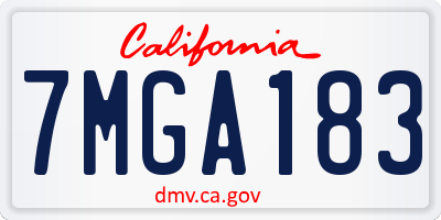 CA license plate 7MGA183