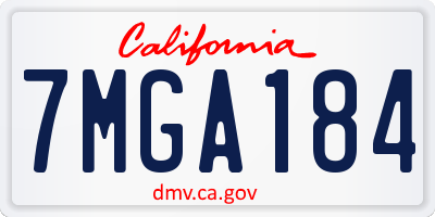 CA license plate 7MGA184