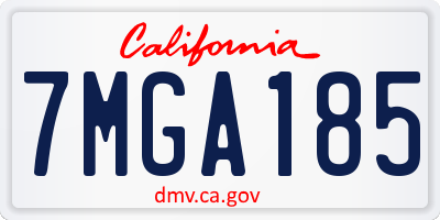 CA license plate 7MGA185