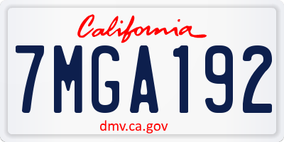 CA license plate 7MGA192