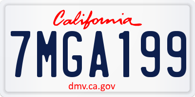 CA license plate 7MGA199