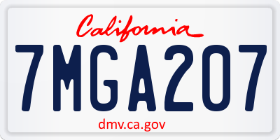 CA license plate 7MGA207