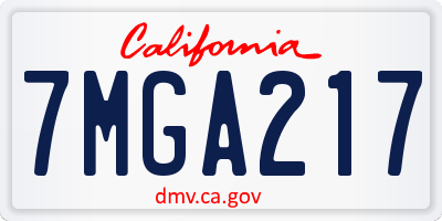 CA license plate 7MGA217
