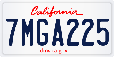 CA license plate 7MGA225