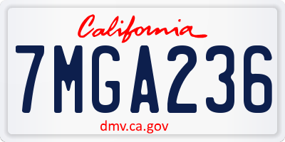 CA license plate 7MGA236