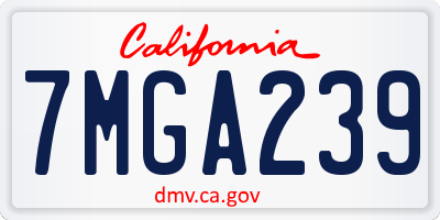 CA license plate 7MGA239