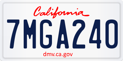 CA license plate 7MGA240