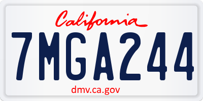 CA license plate 7MGA244