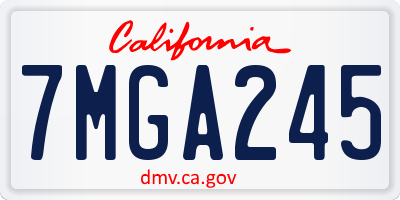 CA license plate 7MGA245
