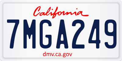 CA license plate 7MGA249