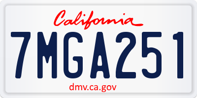 CA license plate 7MGA251
