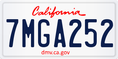 CA license plate 7MGA252