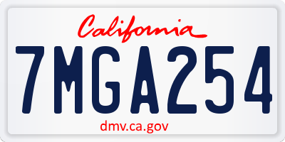 CA license plate 7MGA254