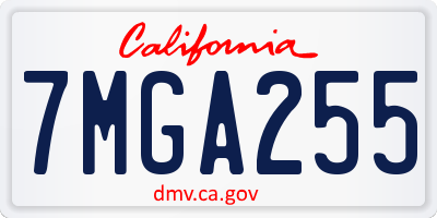 CA license plate 7MGA255