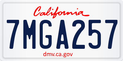 CA license plate 7MGA257