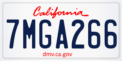 CA license plate 7MGA266