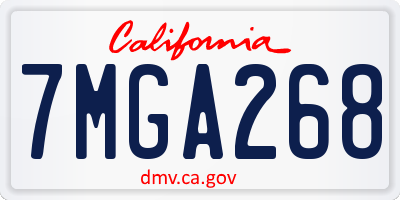 CA license plate 7MGA268