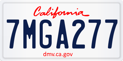 CA license plate 7MGA277