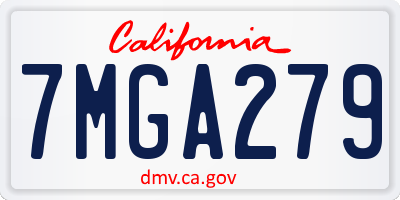 CA license plate 7MGA279