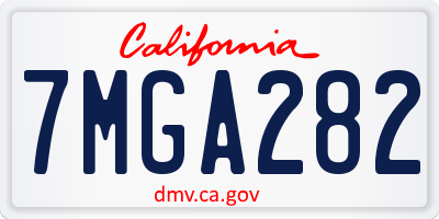 CA license plate 7MGA282
