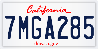 CA license plate 7MGA285