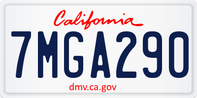 CA license plate 7MGA290