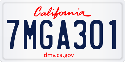 CA license plate 7MGA301