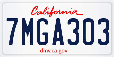 CA license plate 7MGA303