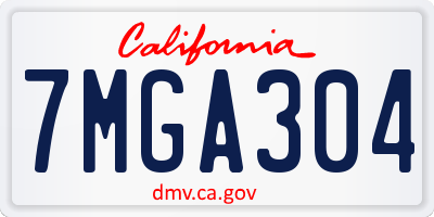 CA license plate 7MGA304