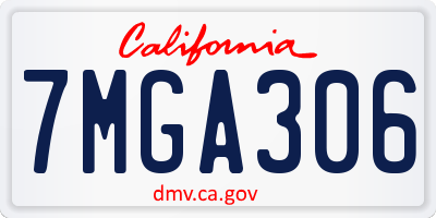 CA license plate 7MGA306