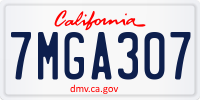CA license plate 7MGA307
