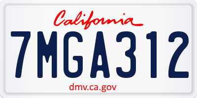 CA license plate 7MGA312