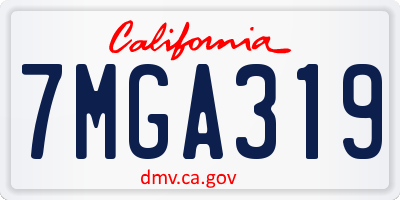 CA license plate 7MGA319