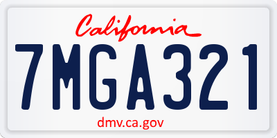 CA license plate 7MGA321