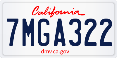 CA license plate 7MGA322