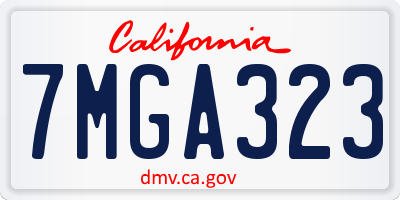 CA license plate 7MGA323