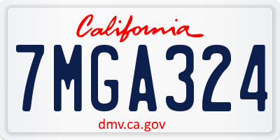 CA license plate 7MGA324