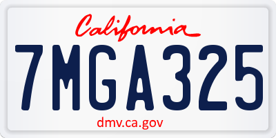 CA license plate 7MGA325