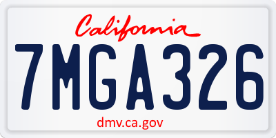 CA license plate 7MGA326