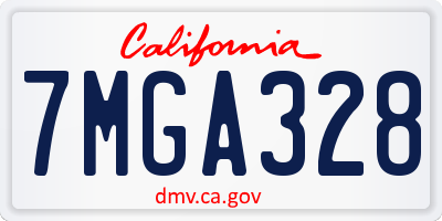 CA license plate 7MGA328
