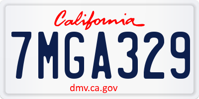 CA license plate 7MGA329