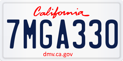 CA license plate 7MGA330