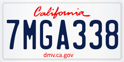 CA license plate 7MGA338